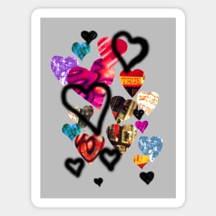 Graffiti Hearts Sticker